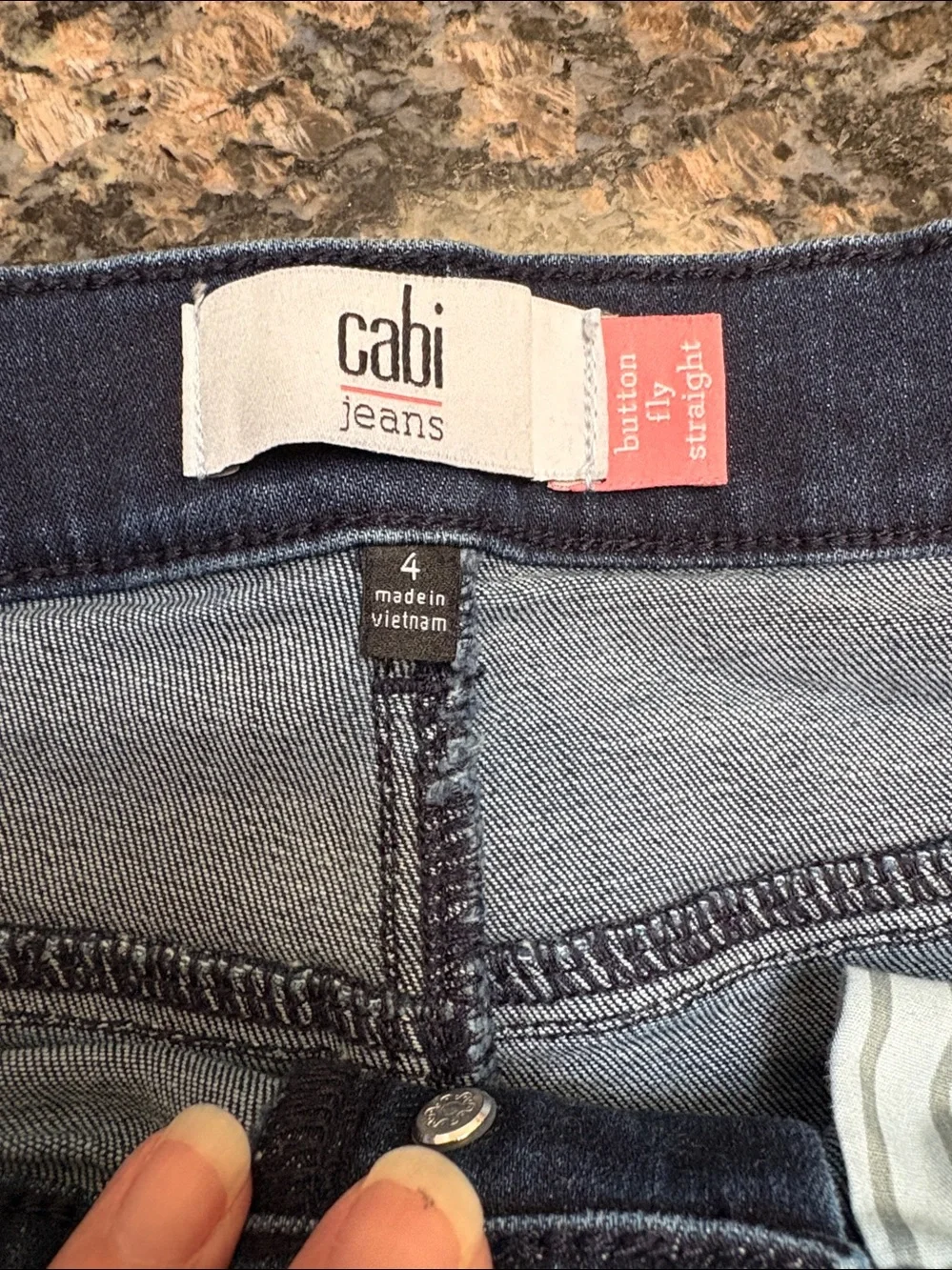 Dark Wash Button Fly Straight Leg Women’s Denim Sz 4